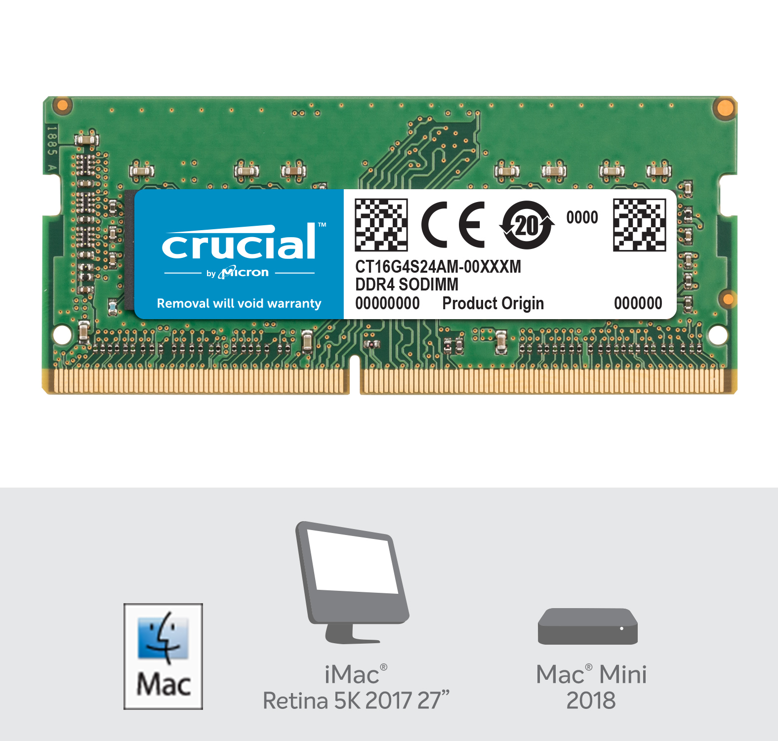 Crucial 16GB DDR4-2400 SODIMM for Mac, CT16G4S24AM