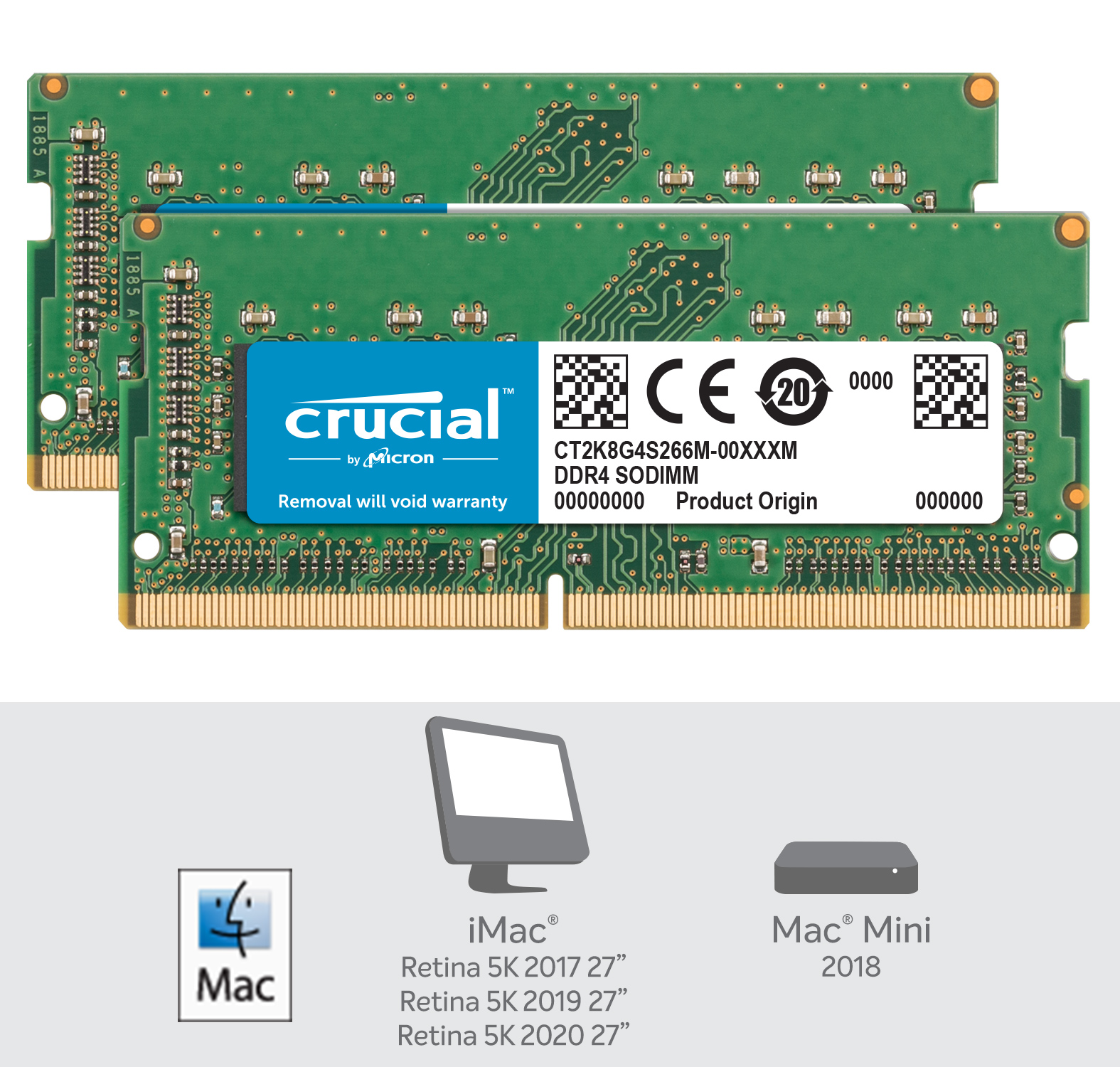 Crucial 16GB Kit (2 x 8GB) DDR4-2666 SODIMM Memory for Mac