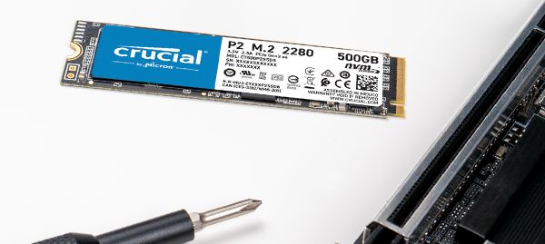Disque interne SSD- 500Go M.2- Crucial P2 PCIe NVMe- pour