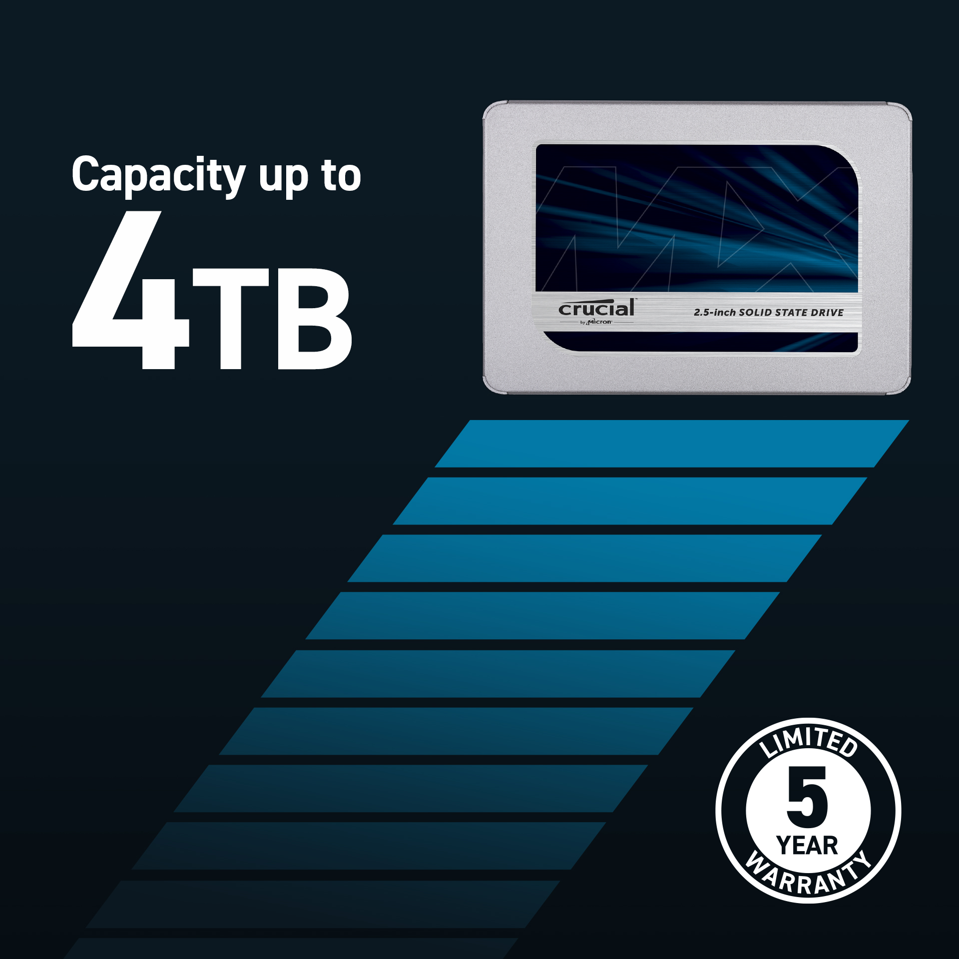 Crucial MX500 4TB 3D NAND SATA 2.5-inch 7mm (with 9.5mm adapter) Internal  SSD | CT4000MX500SSD1 | Crucial.com