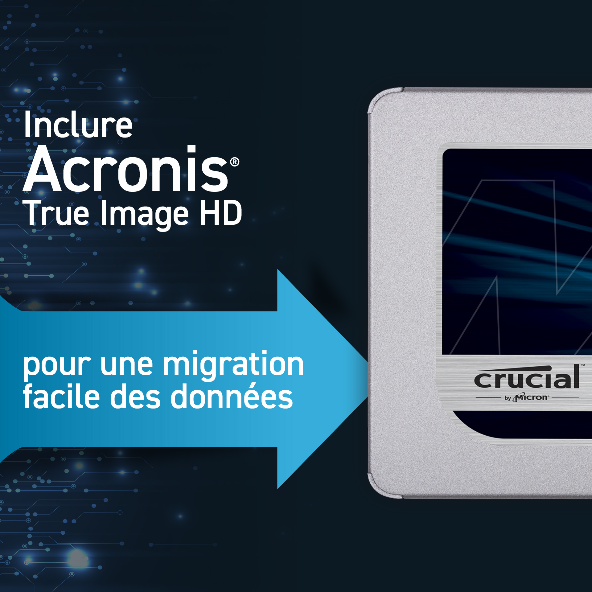 SSD Crucial MX500 4 To 3D NAND (2,5 pouces / 7mm