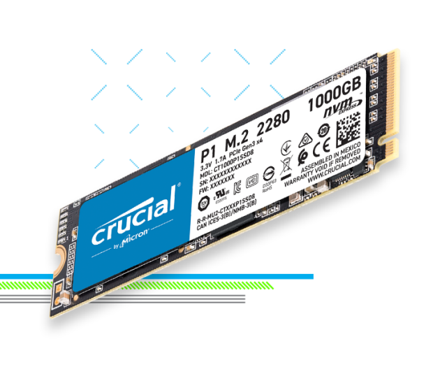 Disque SSD Crucial P1 1 To M.2 MVMe;CT1000P1SSD8