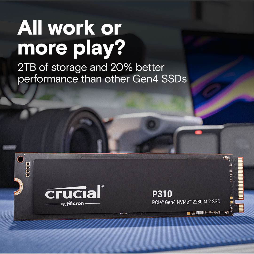 Crucial P310 1TB PCIe Gen4 NVMe 2280 M.2 SSD- view 3