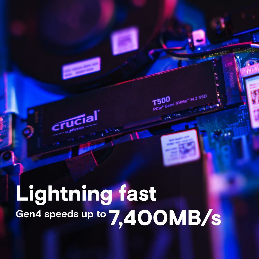 Crucial T500 2TB PCIe Gen4 NVMe M.2 SSD | CT2000T500SSD8 | Crucial.com
